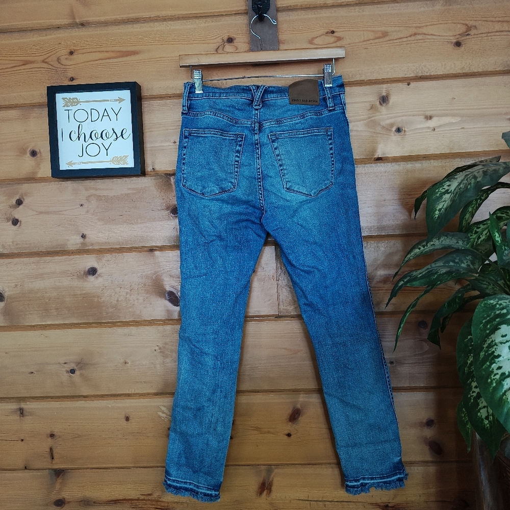 J.CREW Point Sur Hightower Straight Jean J7896 Stretch Raw High Distress 26 X26" - Picture 7 of 11